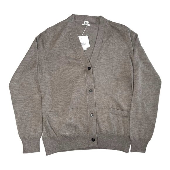 Hermes Womens Cardigan Pebble Gray Cashmere Silk Knit EU Size 40 Sweater New Tag - Picture 6 of 16